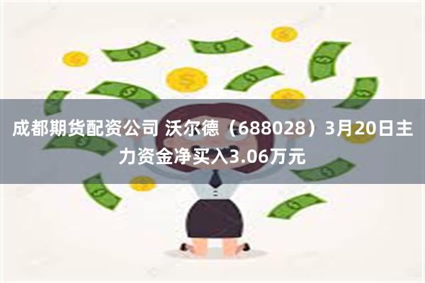 成都期货配资公司 沃尔德（688028）3月20日主力资金净买入3.06万元