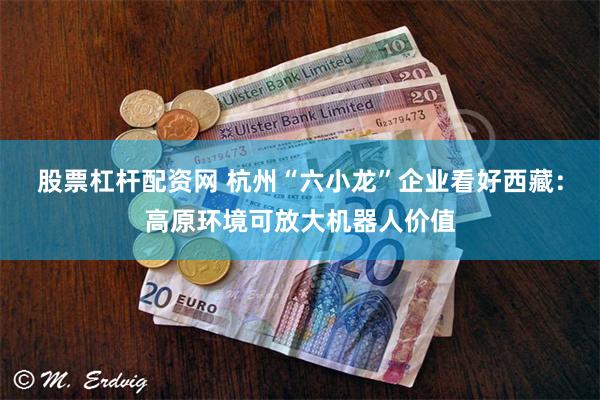 股票杠杆配资网 杭州“六小龙”企业看好西藏：高原环境可放大机器人价值