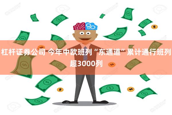杠杆证券公司 今年中欧班列“东通道”累计通行班列超3000列