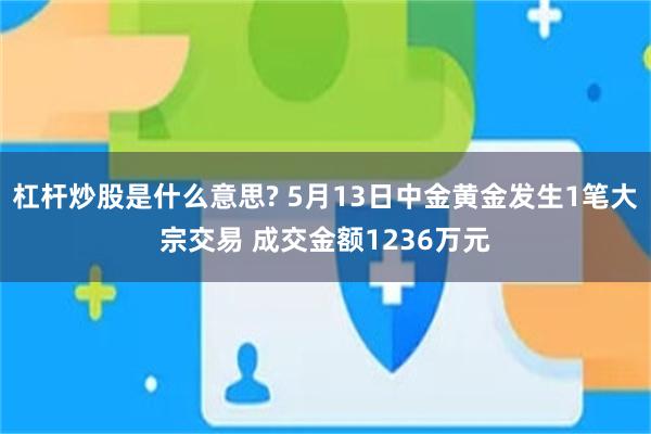 杠杆炒股是什么意思? 5月13日中金黄金发生1笔大宗交易 成交金额1236万元