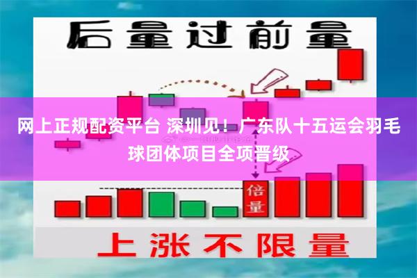 网上正规配资平台 深圳见！广东队十五运会羽毛球团体项目全项晋级