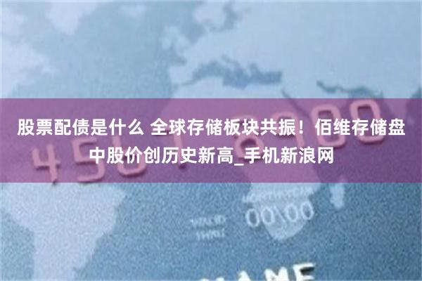 股票配债是什么 全球存储板块共振！佰维存储盘中股价创历史新高_手机新浪网